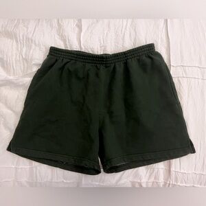 Camo green sweat shorts